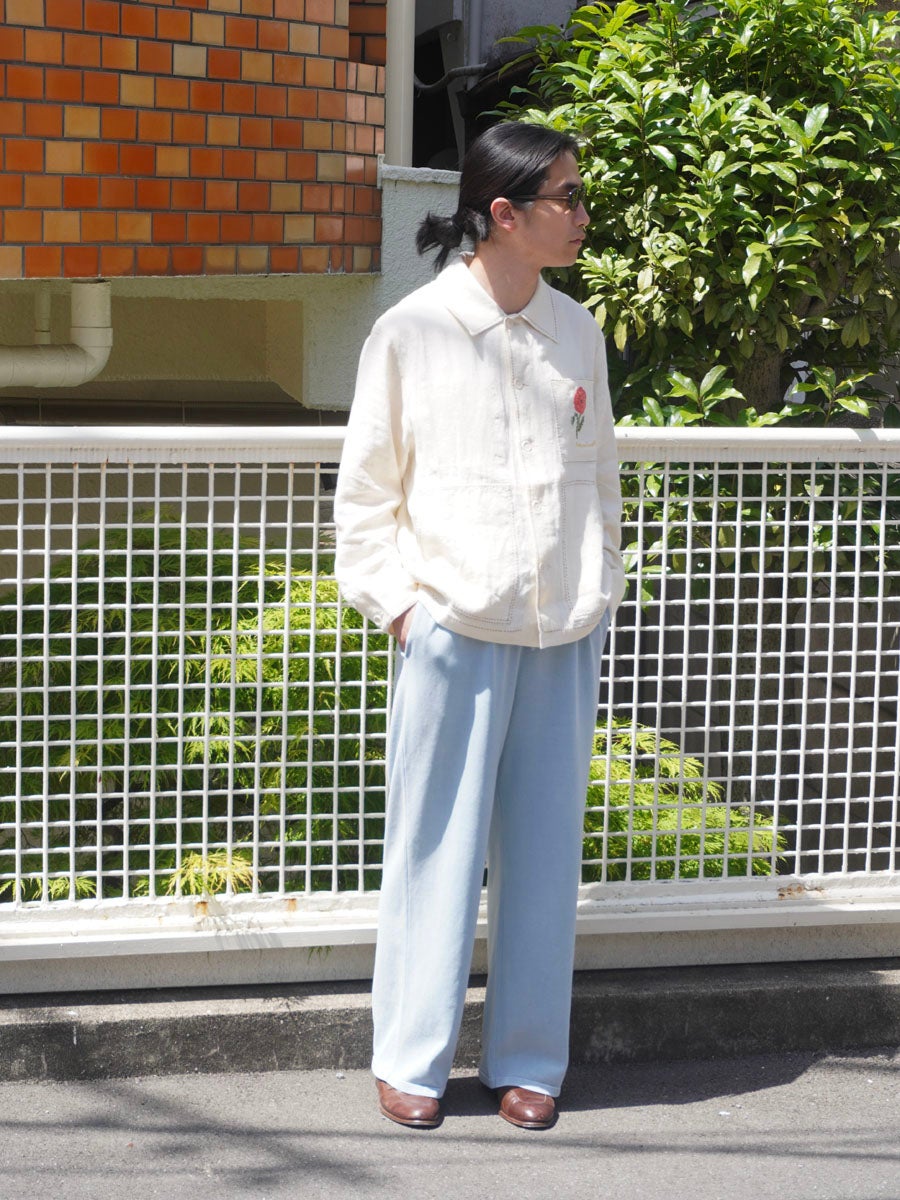 hand embroidered & TRIM linen jacket[IVORY] | 1LDK (ワンエルディー