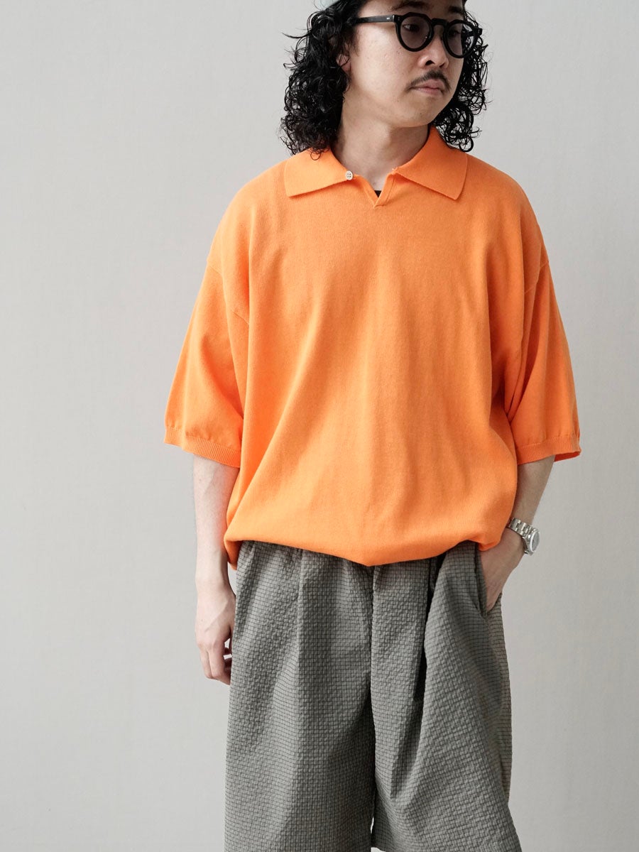 Knitted Polo Shirt[ORANGE] | 1LDK (ワンエルディーケー) 公式サイト