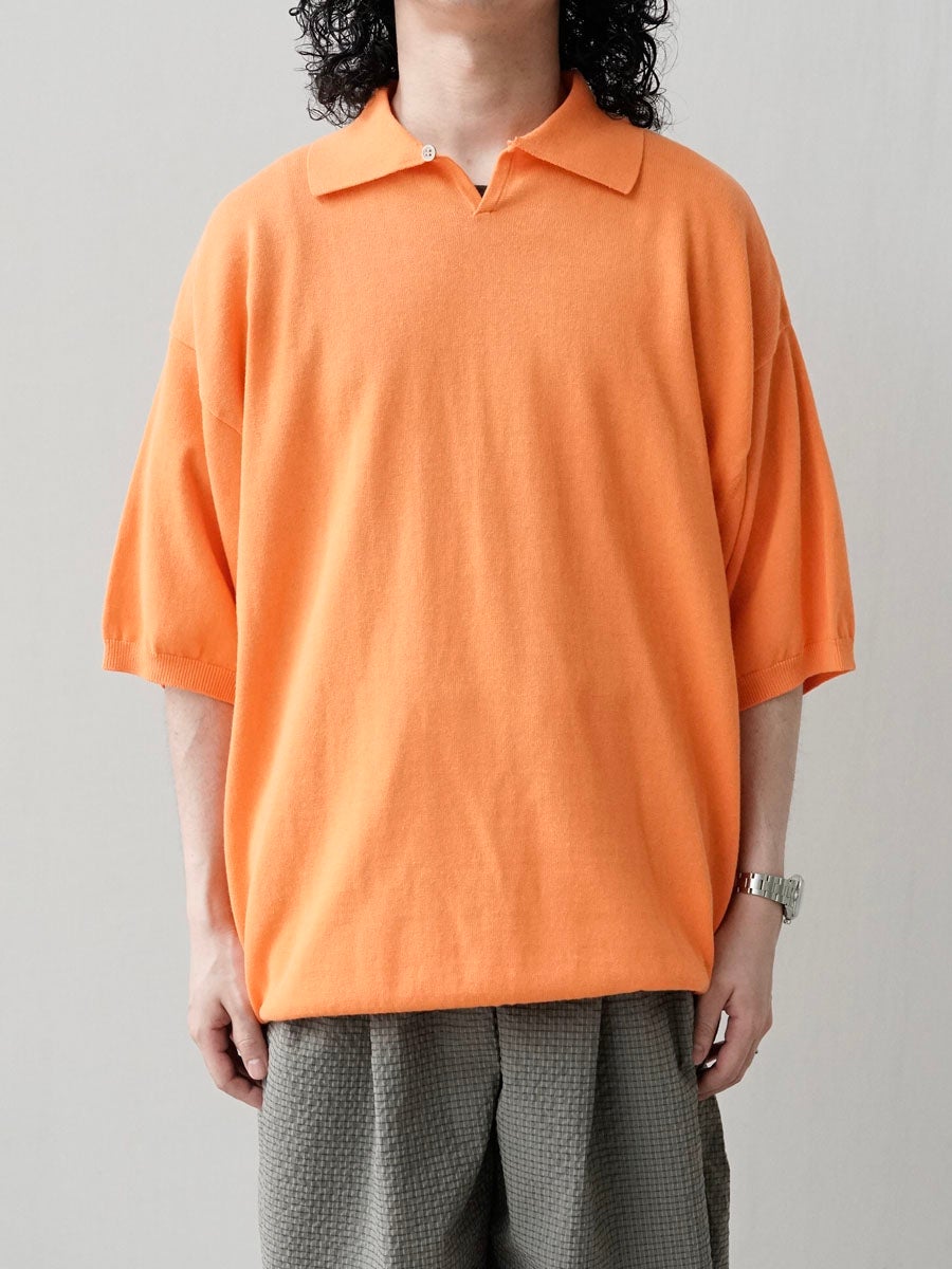ALOUND OVERSIZED polo shirts アラウンド　ポロシャツ Knitted Polo Shirt[ORANGE] | 1LDK (ワンエルディーケー) 公式サイト