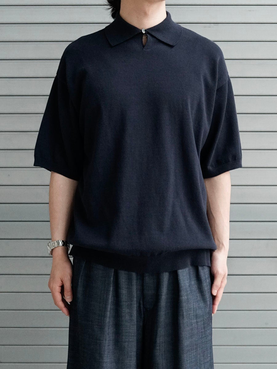 Knitted Polo Shirt[NAVY] | 1LDK (ワンエルディーケー) 公式サイト