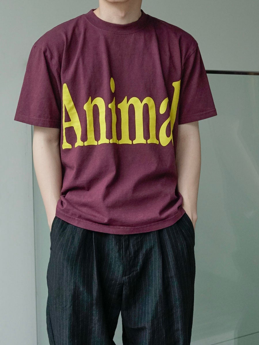 【未使用】ロンハーマン Animal LetterTシャツ Animals Letter” T-Shirt Solid Print[BURGUNDY] | 1LDK (ワンエル