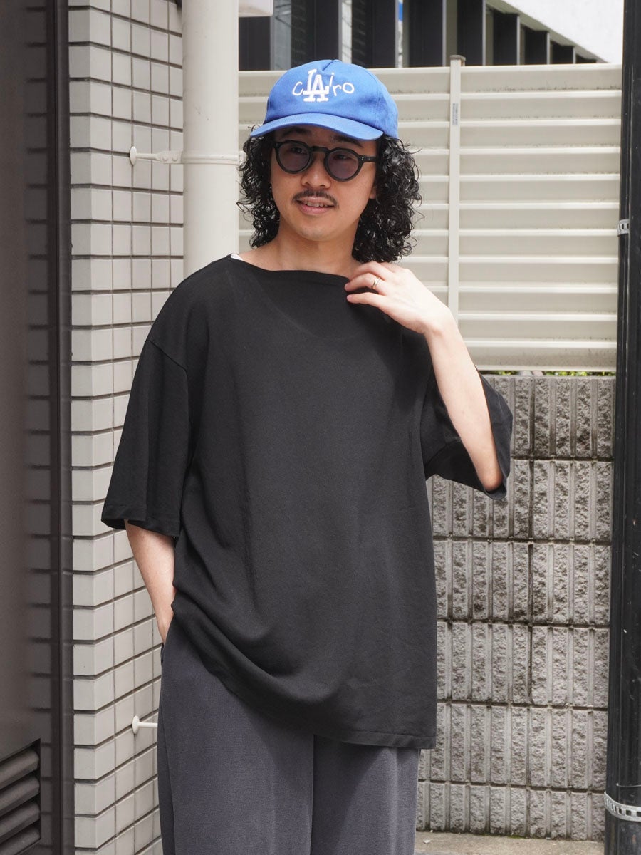 トップス nigico Washi Tenjiku Boatneck Half-sleeve Tee[BLACK] | 1LDK (ワンエル