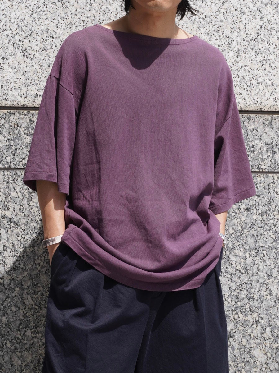 Washi Tenjiku Boatneck Half-sleeve Tee[VIOLET] | 1LDK (ワンエル