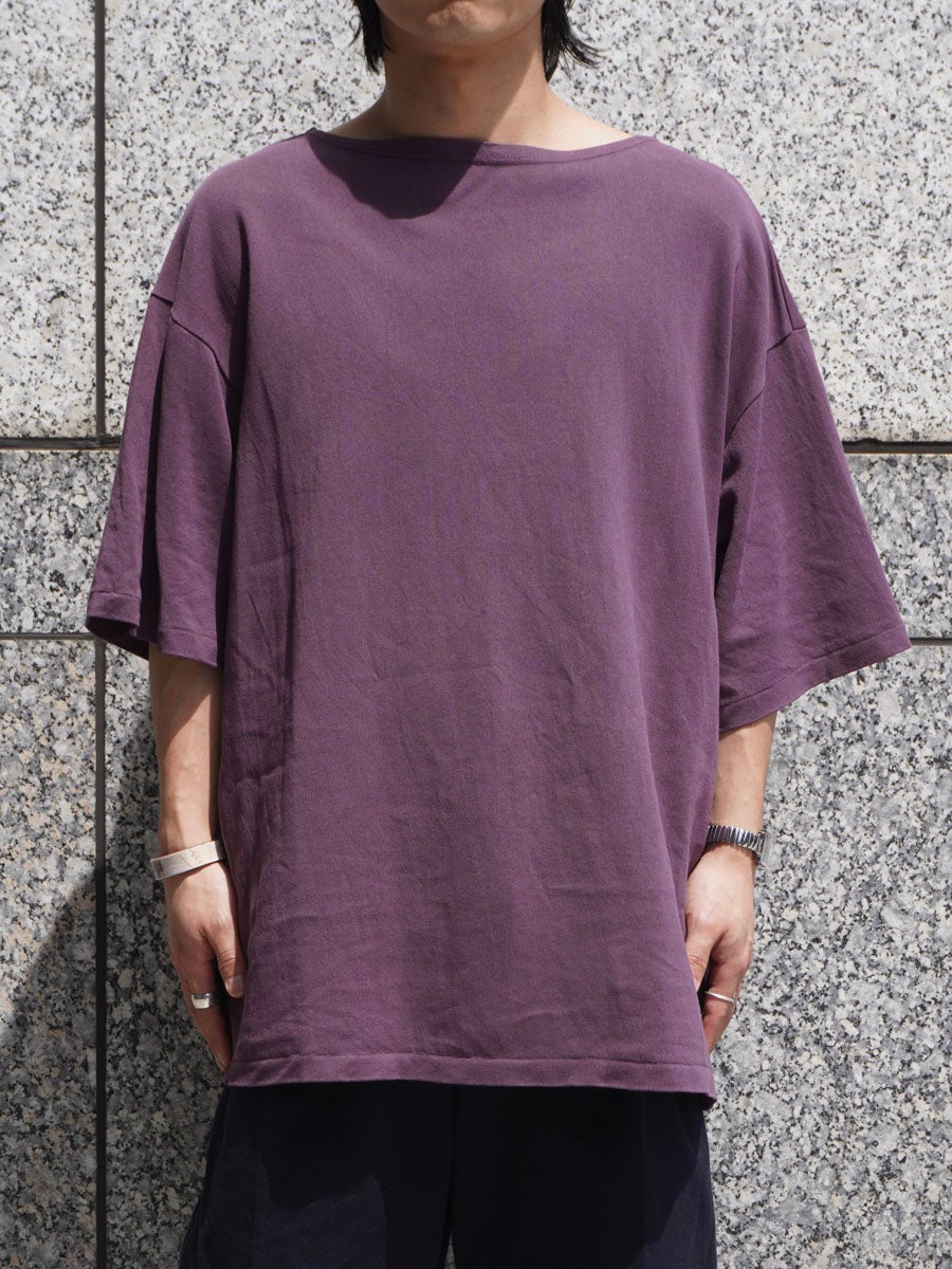 Washi Tenjiku Boatneck Half-sleeve Tee[VIOLET] | 1LDK (ワンエル