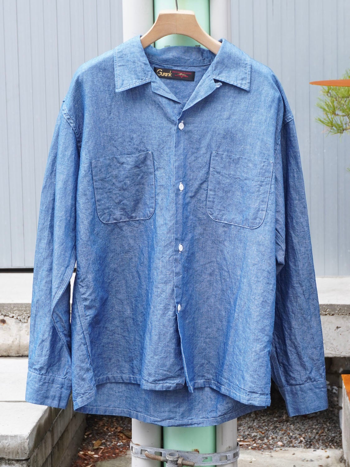 CL chambray open collar shirts[INDIGO] | 1LDK (ワンエルディーケー