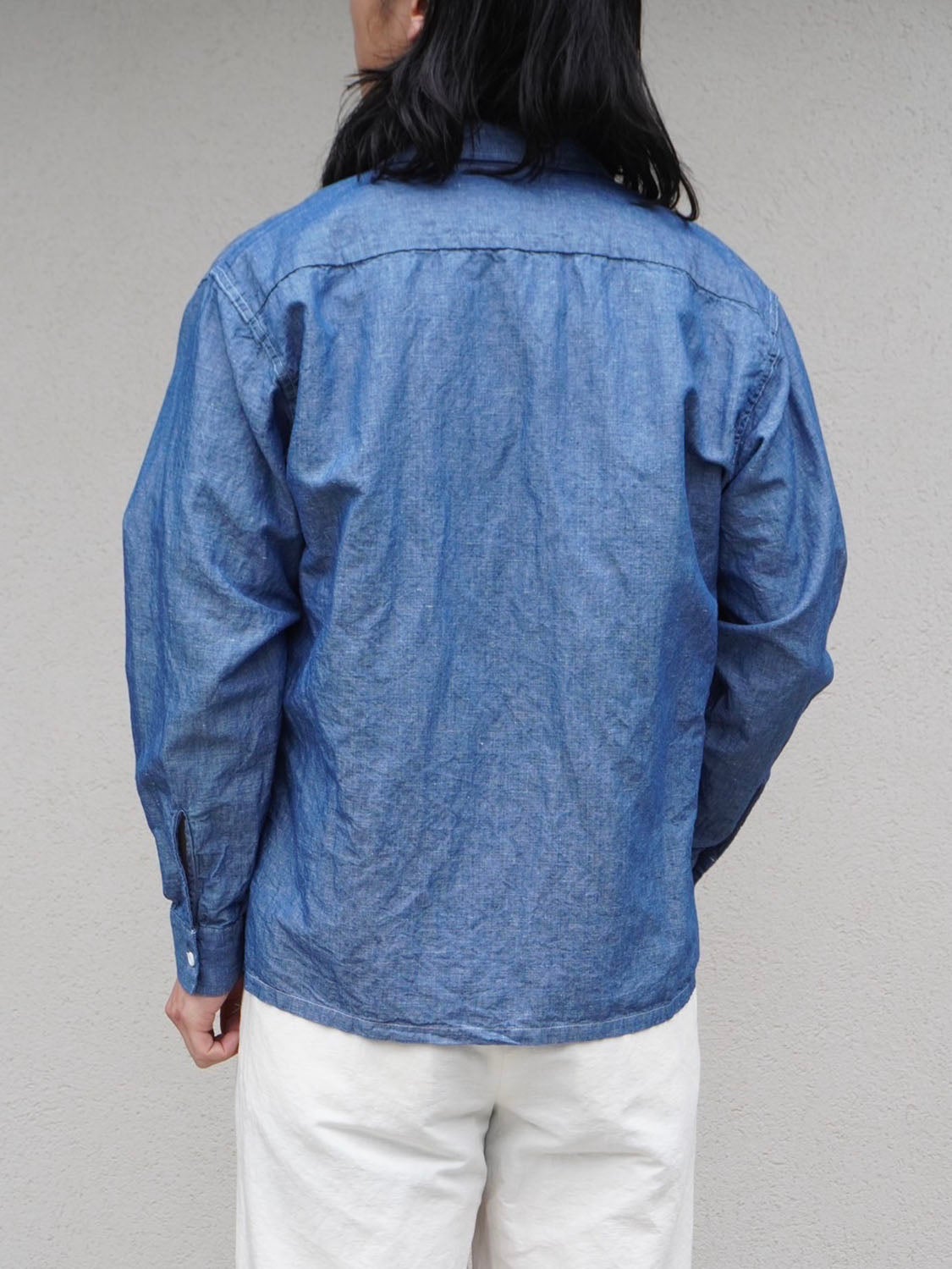 CL chambray open collar shirts[INDIGO] | 1LDK (ワンエルディーケー