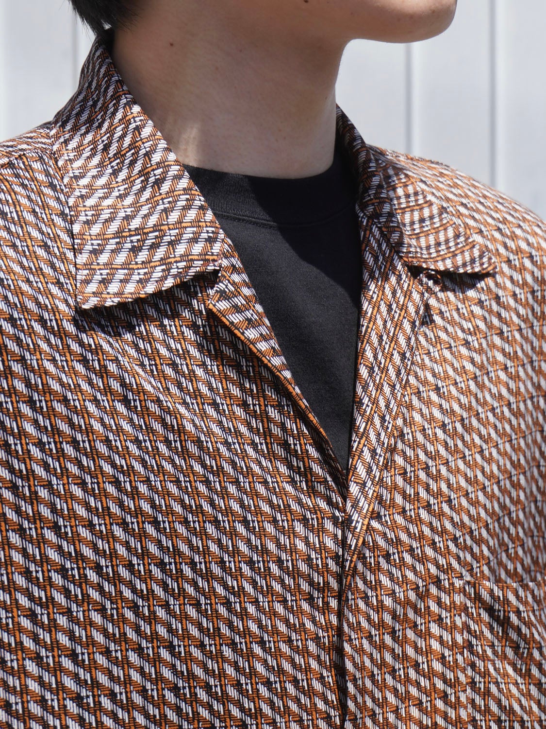 Vintage Pattern Printed Open Collar Shirt[ORANGE] | 1LDK (ワンエル