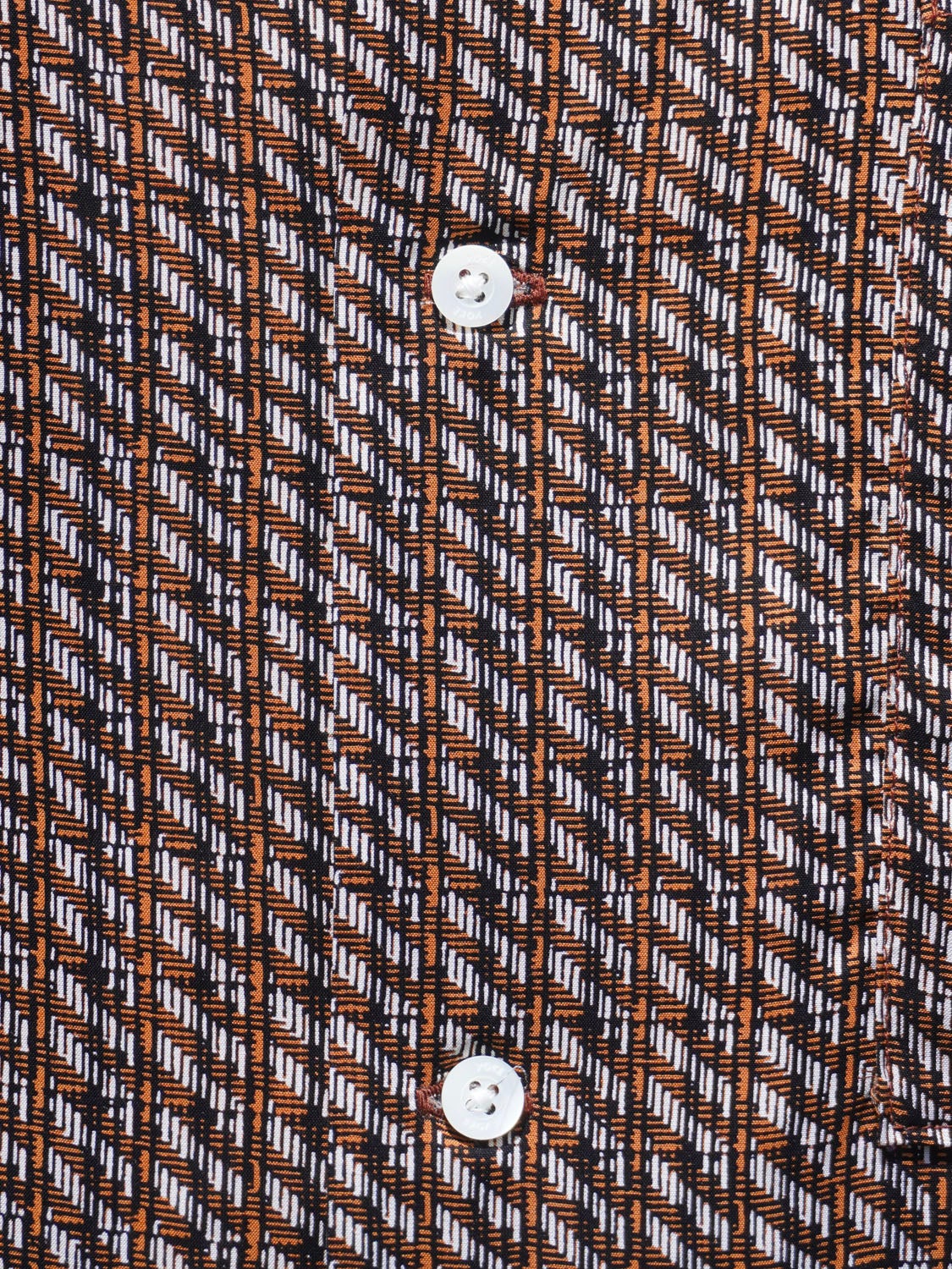 Vintage Pattern Printed Open Collar Shirt[ORANGE] | 1LDK (ワンエル