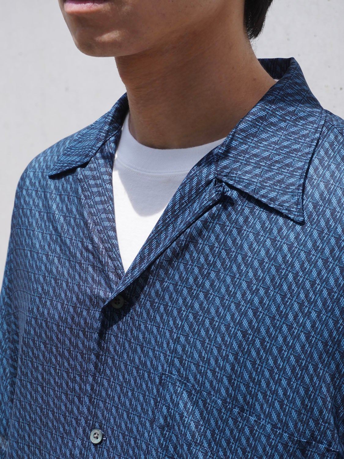 Vintage Pattern Printed Open Collar Shirt[NAVY] | 1LDK (ワンエル