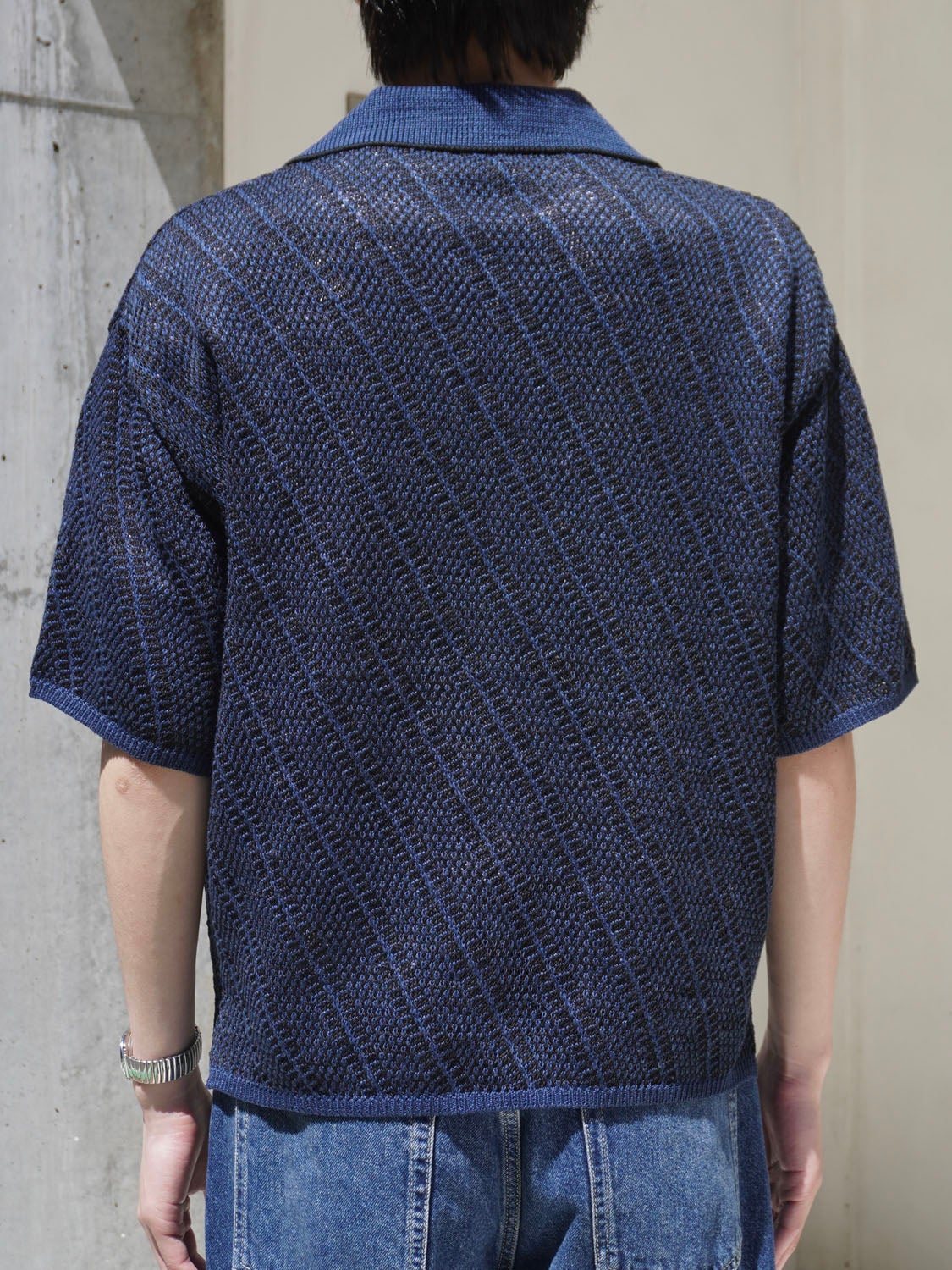 Diagonal Knit Skipper Shirt[NAVY] | 1LDK (ワンエルディーケー) 公式