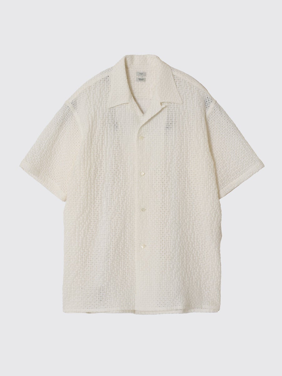 トップス AYK EMBROIDERY OPEN COLLAR SHIRT[WHITE] | 1LDK (ワンエルディーケー