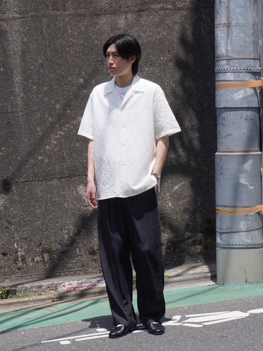 EMBROIDERY OPEN COLLAR SHIRT[WHITE] | 1LDK (ワンエルディーケー