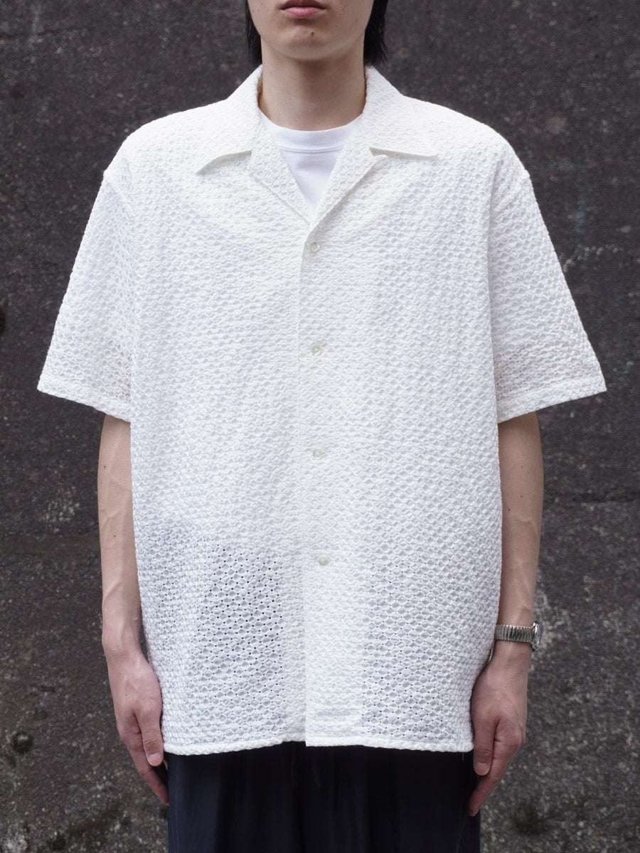 EMBROIDERY OPEN COLLAR SHIRT[WHITE] | 1LDK (ワンエルディーケー