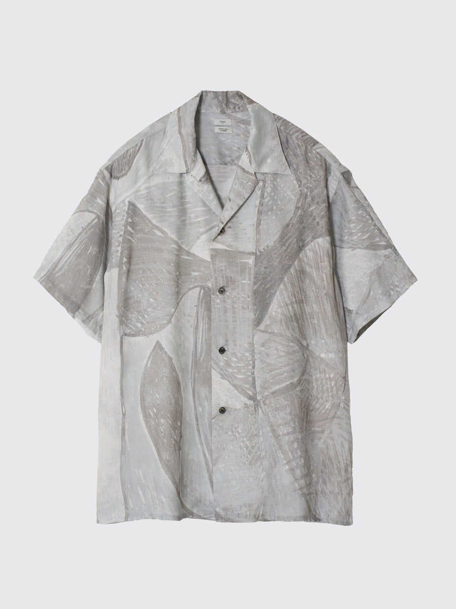 PRINTED TENCELL OPEN COLLAR SHIRT[GRAY] | 1LDK (ワンエルディーケー