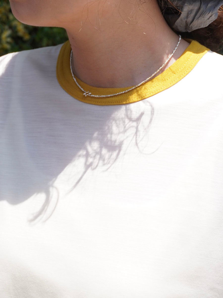 36G Wool Ringer T-shirt[IVORY × YELLOW] | 1LDK (ワンエルディーケー
