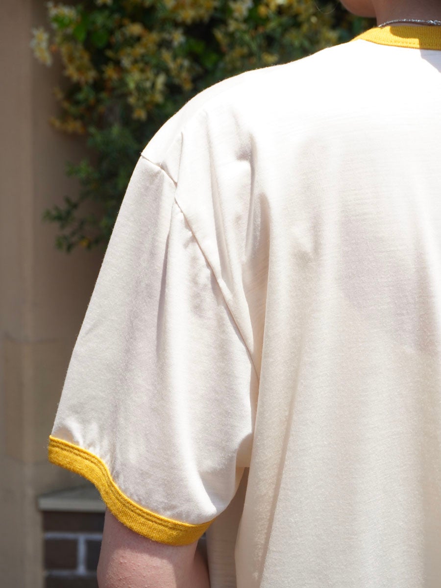 36G Wool Ringer T-shirt[IVORY × YELLOW] | 1LDK (ワンエルディーケー