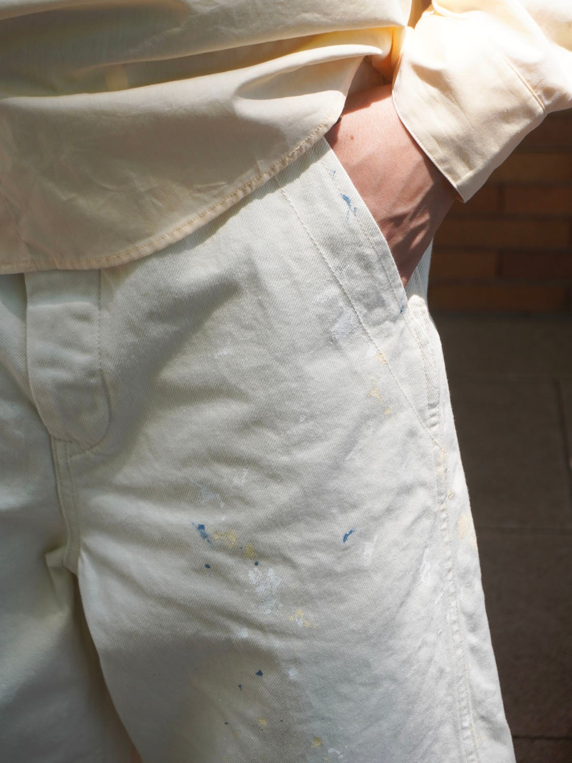 HAND PAINT DENIM SHORTS[CERAMIC] | 1LDK (ワンエルディーケー) 公式