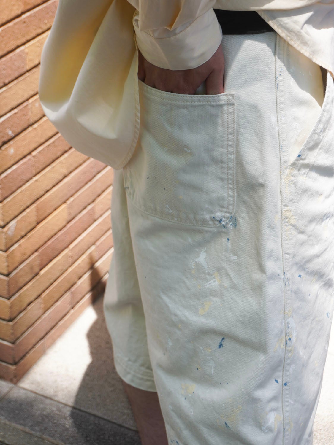 HAND PAINT DENIM SHORTS[CERAMIC] | 1LDK (ワンエルディーケー) 公式