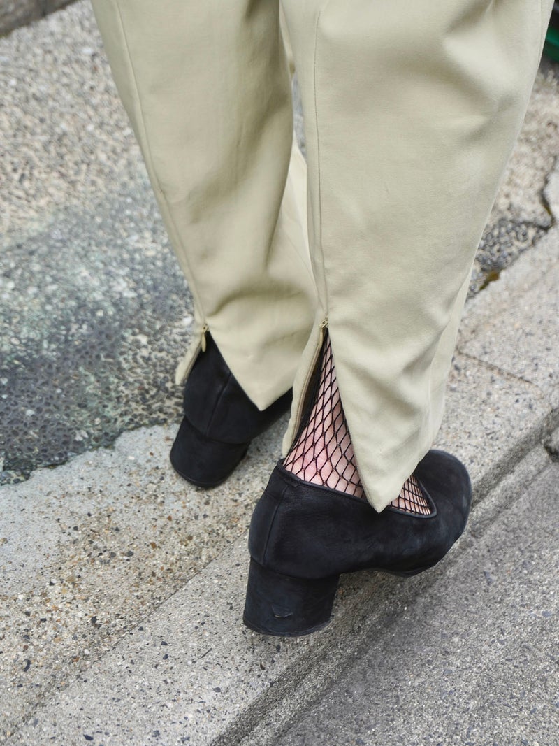 100/2 GV TWILL DOUBLE WEAVE CURVED TROUSERS[SAND] | 1LDK (ワンエル
