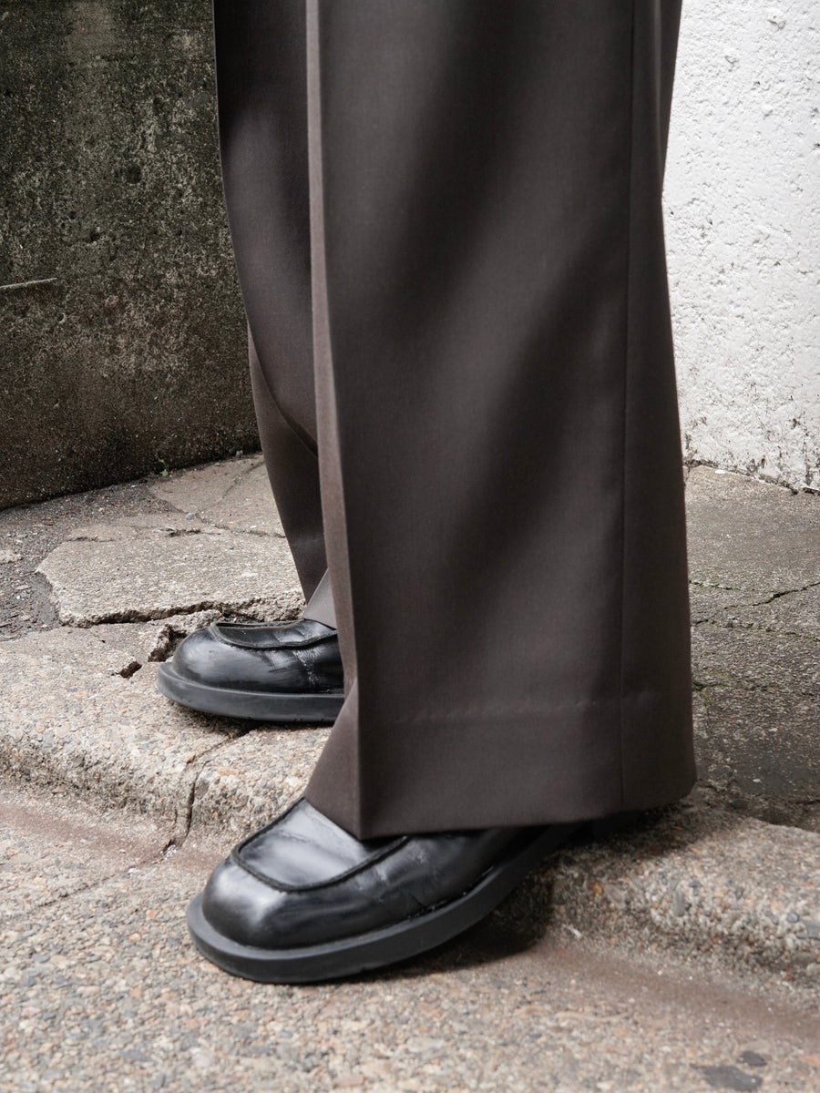 EASY LONG WIDE TROUSERS[GREY KHAKI] | 1LDK (ワンエルディーケー