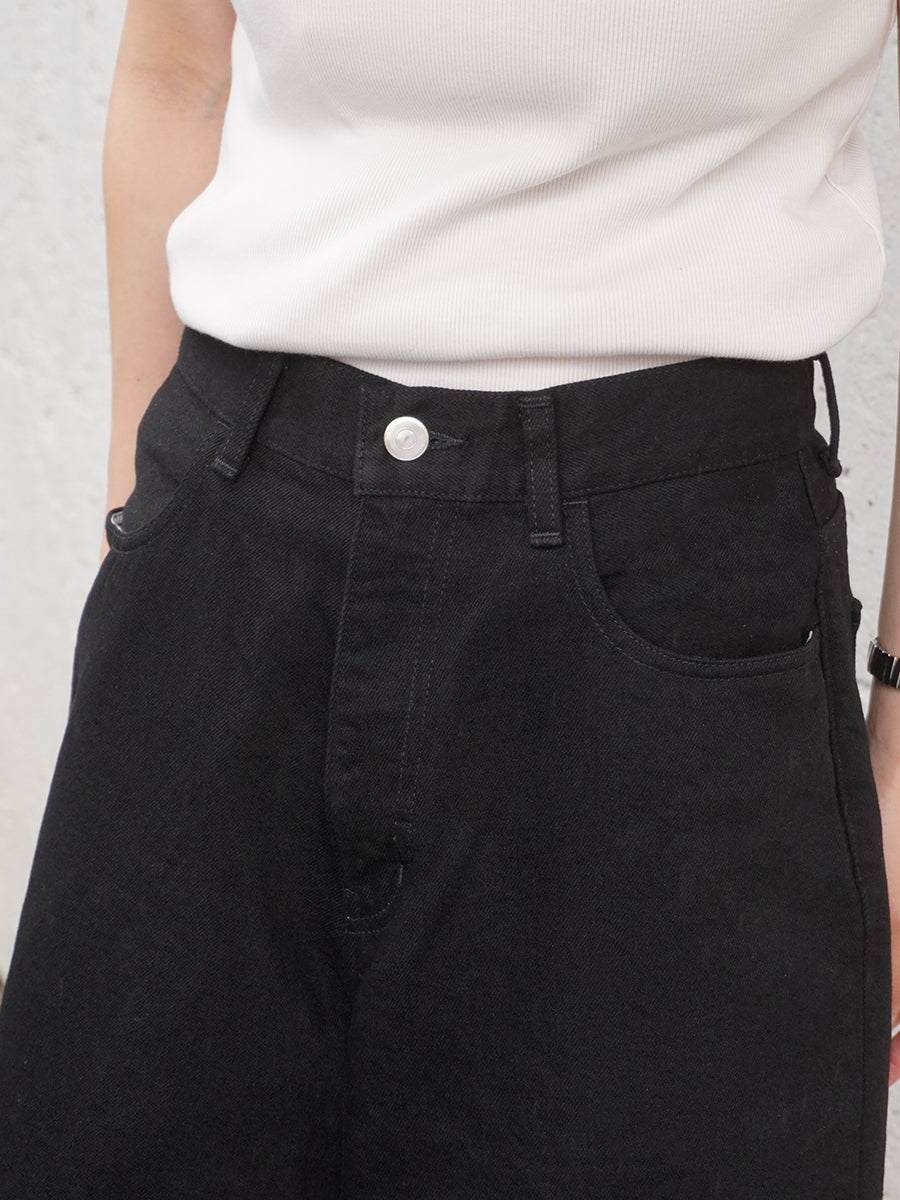 DENIM HALF PANTS[BLACK] | 1LDK (ワンエルディーケー) 公式サイト
