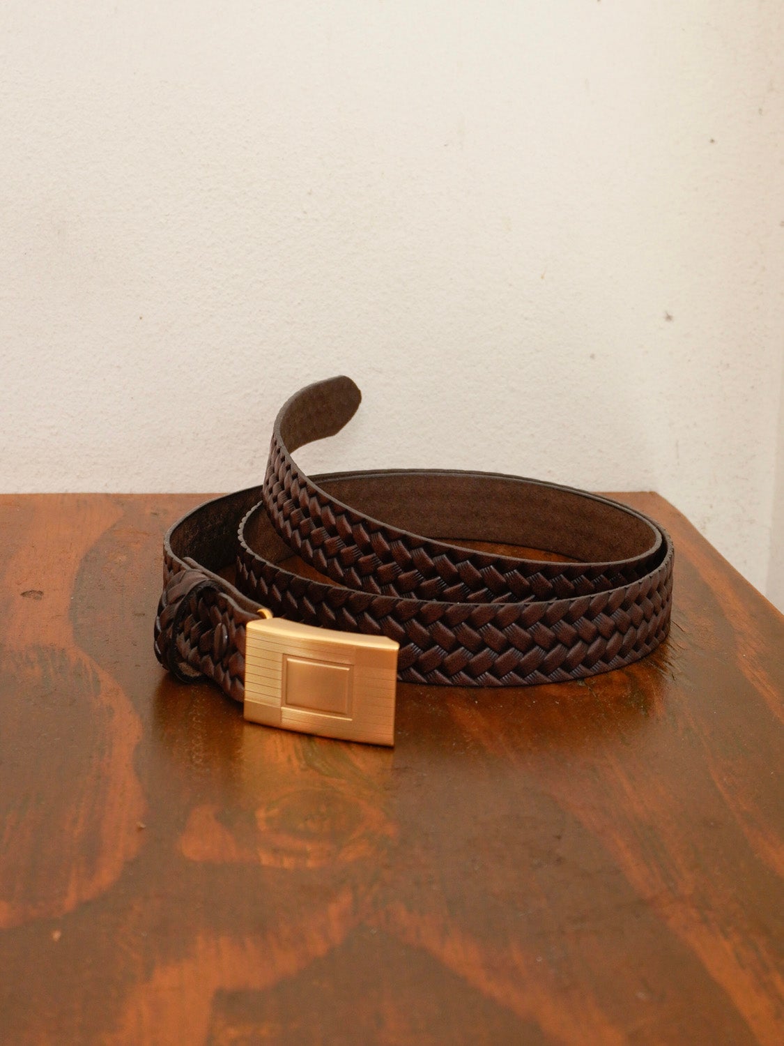 LOT.021 BASKETWEAVE PATTERN BELT[MUD DYED BROWN] | 1LDK (ワンエル