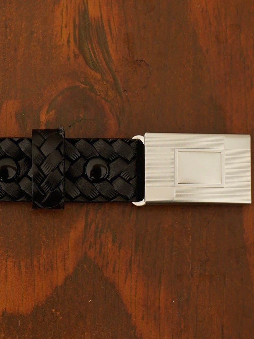 LOT.021 BASKETWEAVE PATTERN BELT[BLACK] | 1LDK (ワンエルディーケー