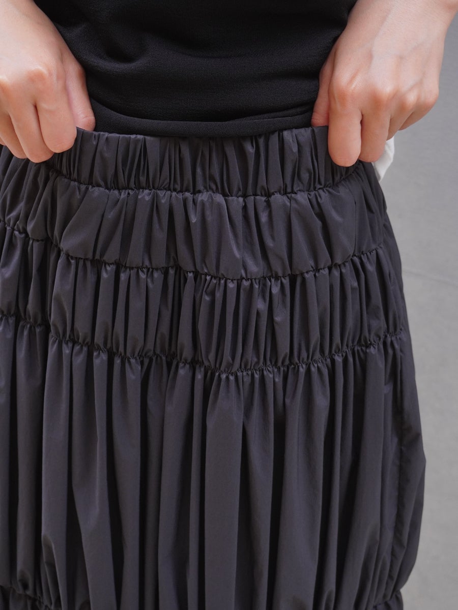 NYLON SHIRRING SKIRT[CHARCOAL] | 1LDK (ワンエルディーケー) 公式サイト