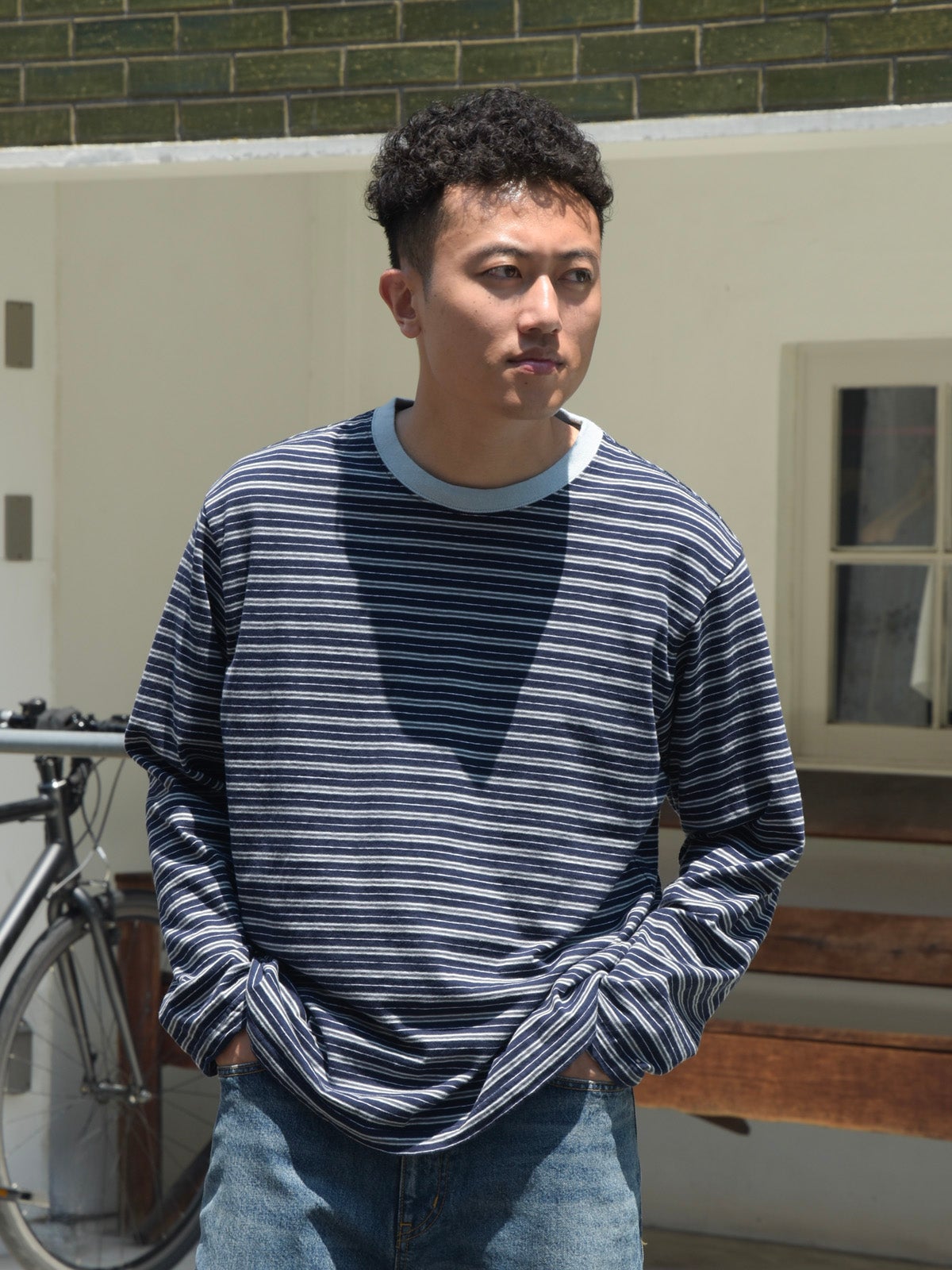 ORIGINAL BORDER L/S T-SHIRTS[NAVY] | 1LDK (ワンエルディーケー