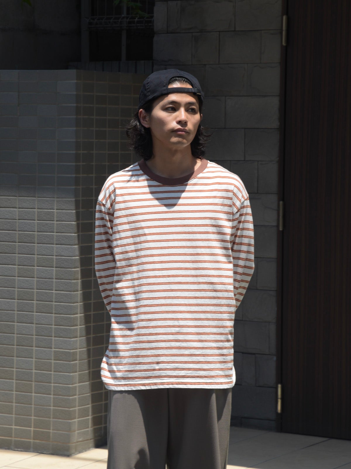 ORIGINAL BORDER L/S T-SHIRTS[ORANGE] | 1LDK (ワンエルディーケー