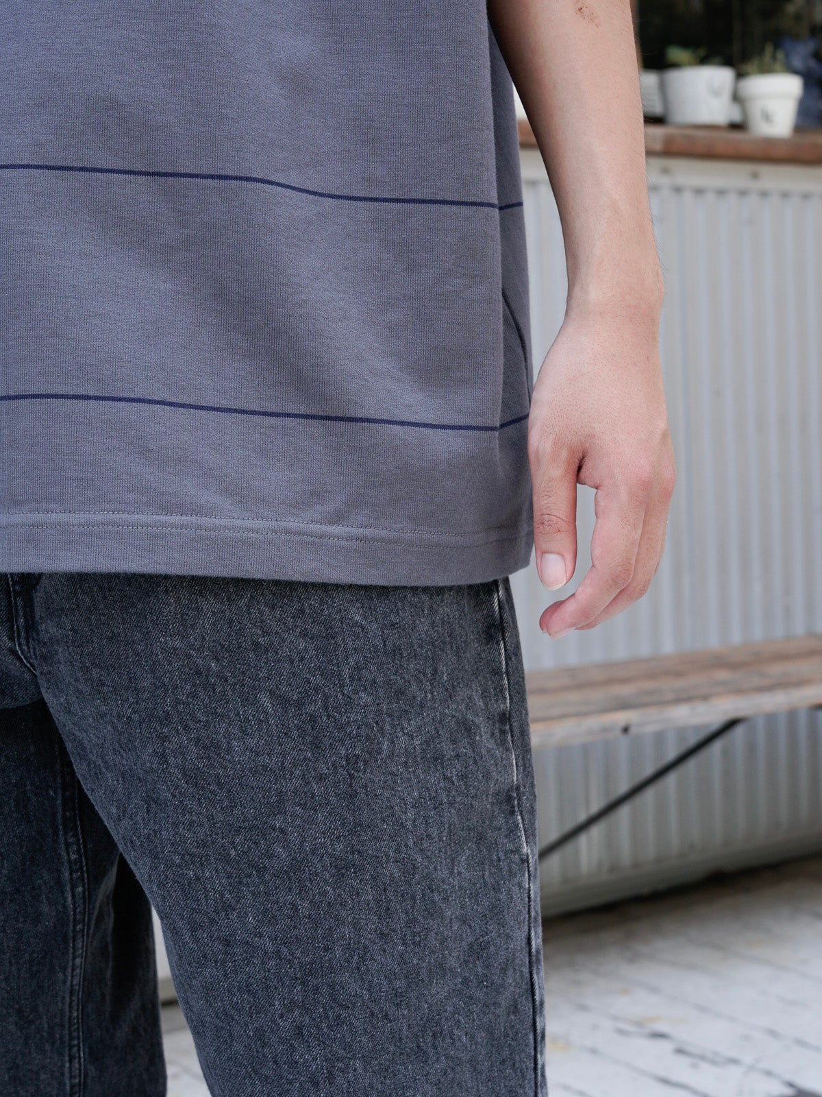 BORDER WIDE S/S TEE[GRAY] | 1LDK (ワンエルディーケー) 公式サイト