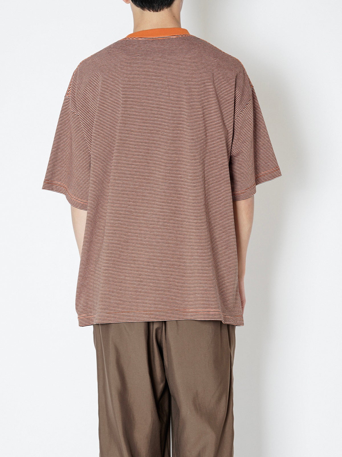 MERCERIZATION BORDER WIDE S/S TEE[ORANGE] | 1LDK (ワンエルディー