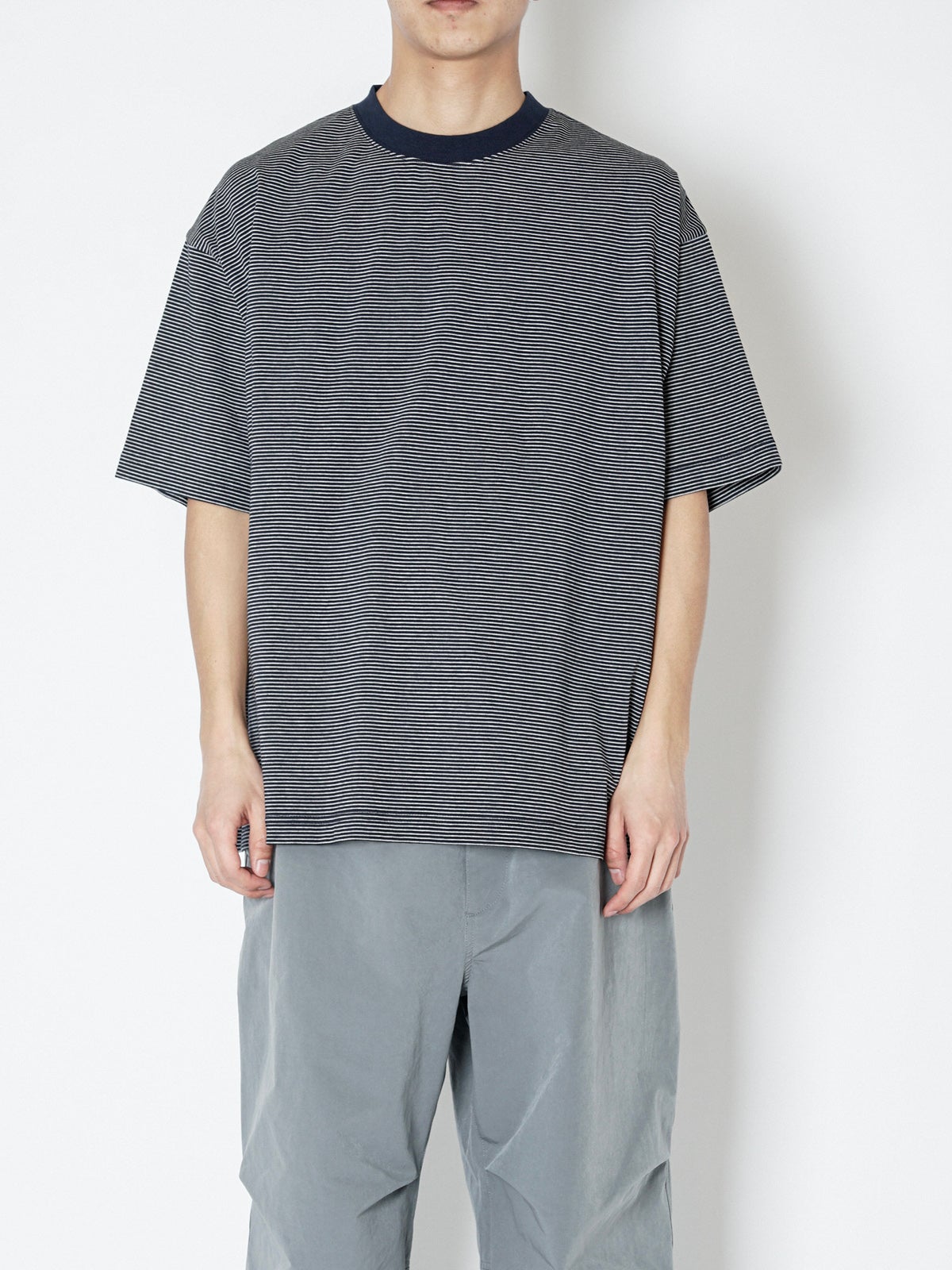 MERCERIZATION BORDER WIDE S/S TEE[NAVY] | 1LDK (ワンエルディーケー