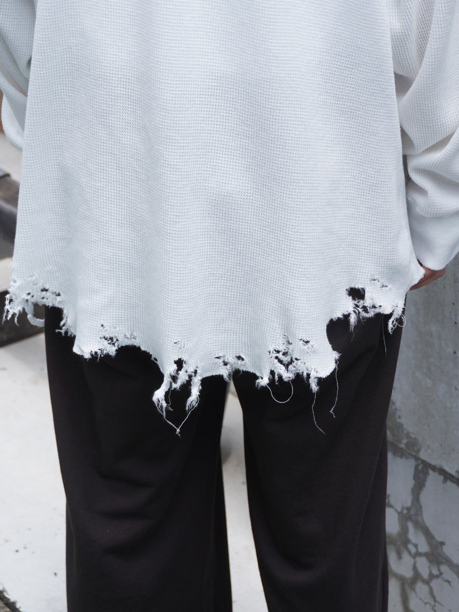 DAMAGE WAFFLE CREW LS[WHITE] | 1LDK (ワンエルディーケー) 公式サイト