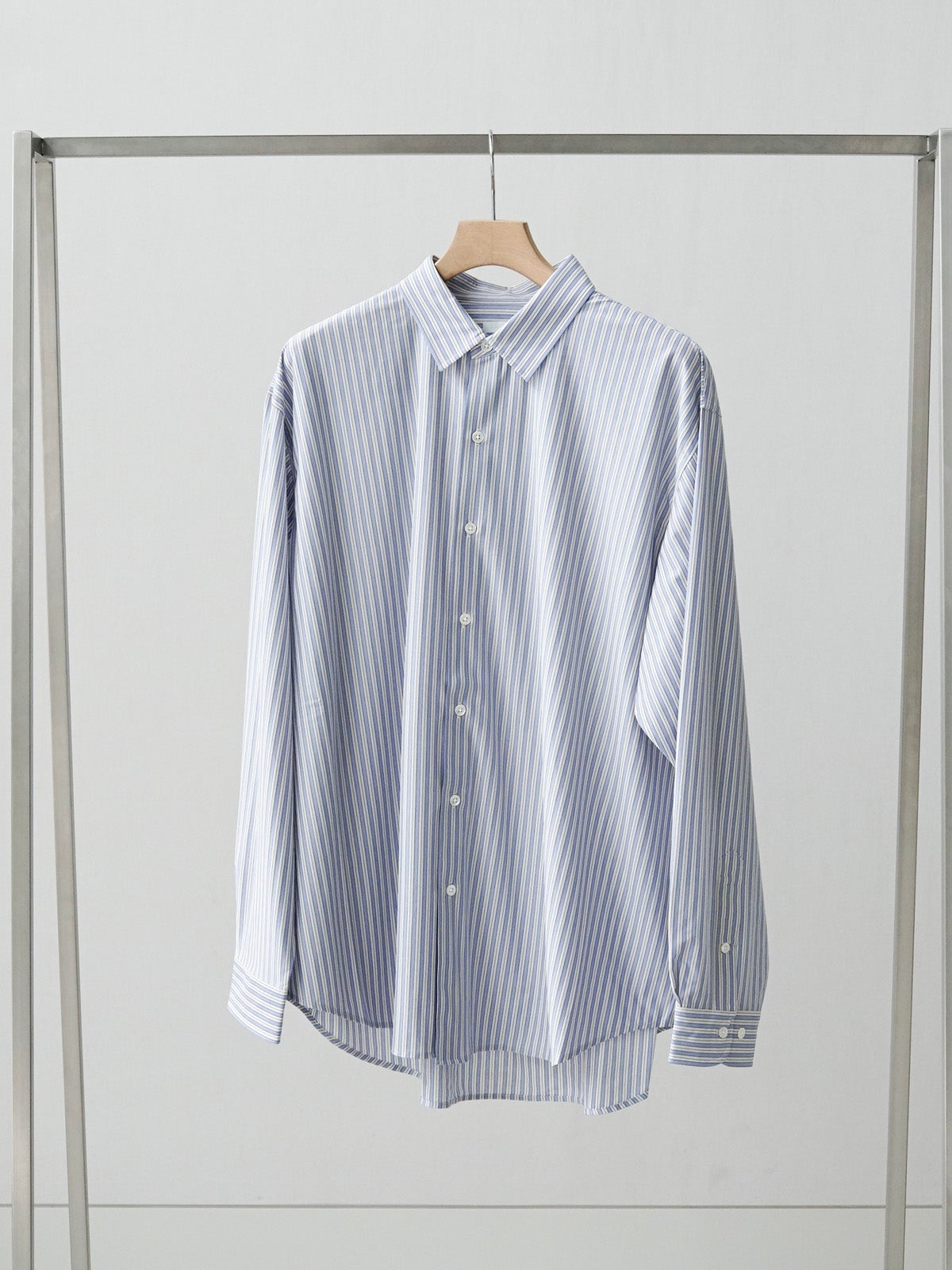 46G Stripe Atmosphere Shirt[SAX BLACK] | 1LDK (ワンエルディーケー