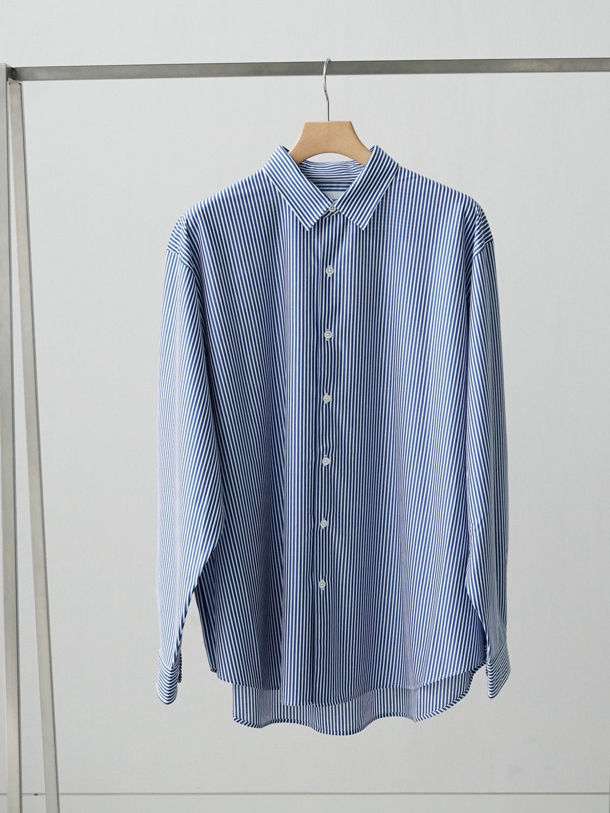 46G Stripe Atmosphere Shirt[NAVY WHITE] | 1LDK (ワンエルディーケー