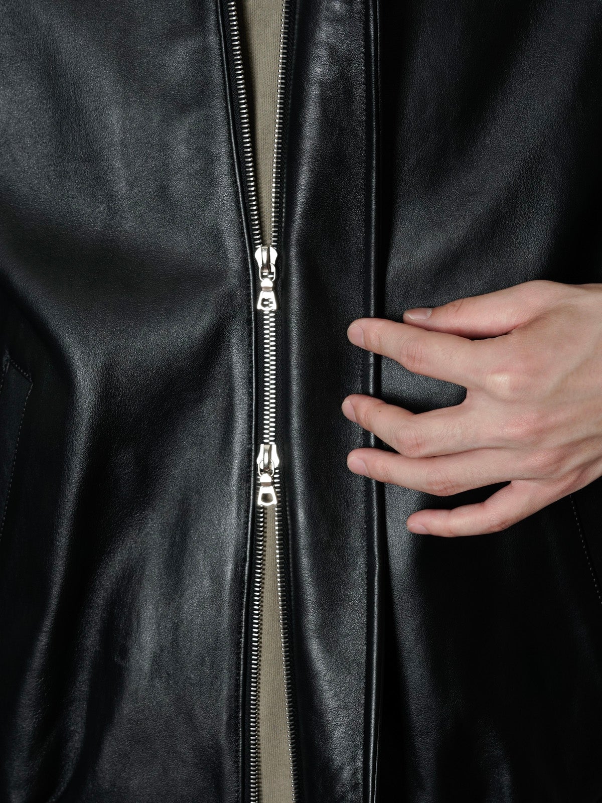 SHEEP LEATHER ZIP SHORT JACKET[BLACK] | 1LDK (ワンエルディーケー