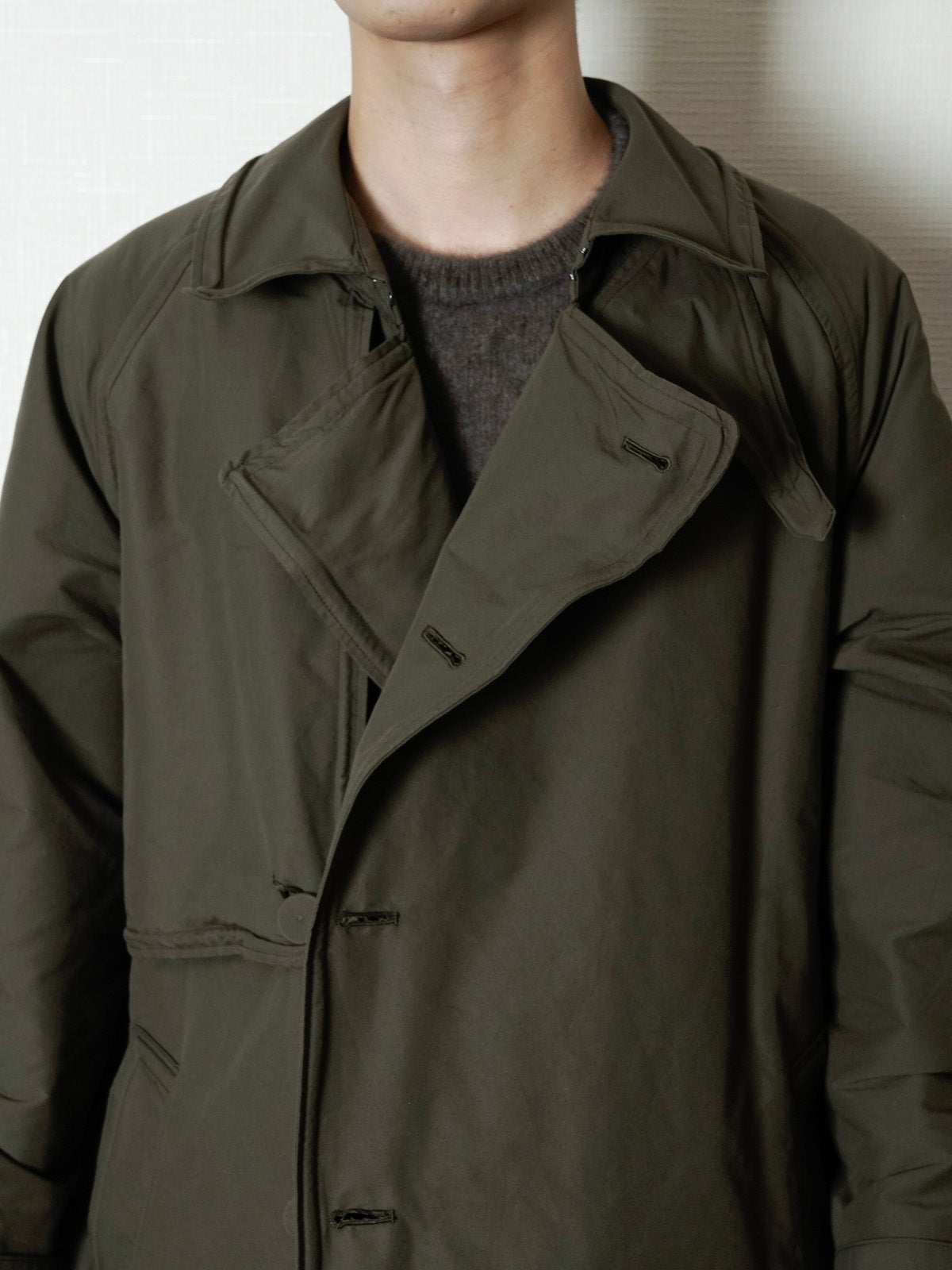 Sculptural Wired Trench Coat[OLIVE] | 1LDK (ワンエルディーケー