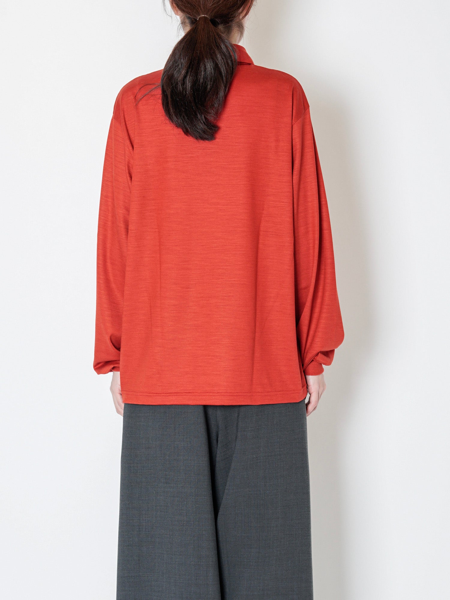WOOL JERSEY POLO L/S TOP[RED] | 1LDK (ワンエルディーケー) 公式サイト