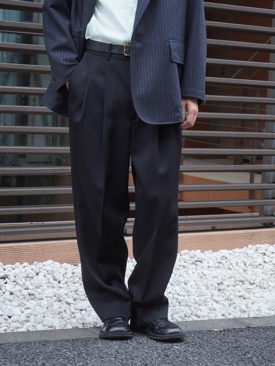 MENS】2TUCK WIDE SLACKS[BLACK] | 1LDK (ワンエルディーケー) 公式サイト