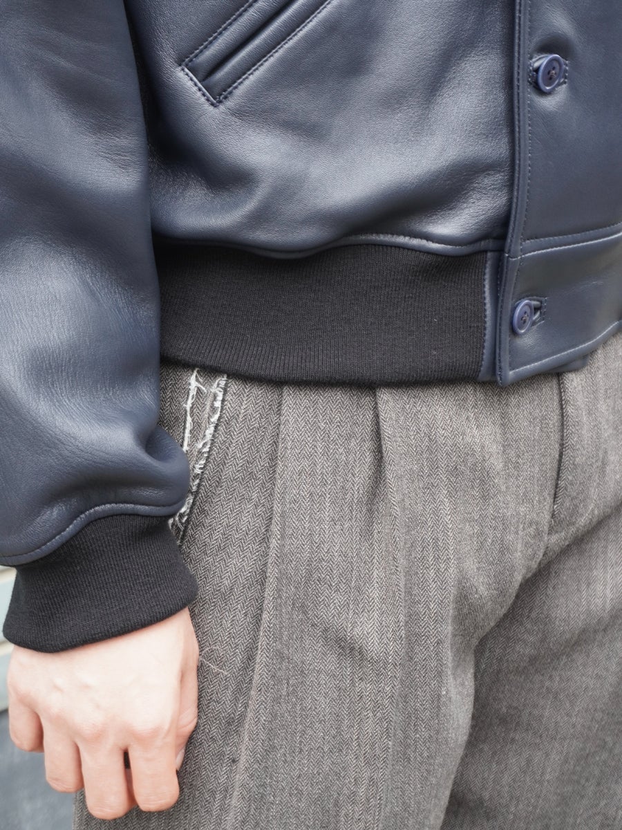 LEATHER BLOUSON DOUBLE[NAVY] | 1LDK (ワンエルディーケー) 公式サイト
