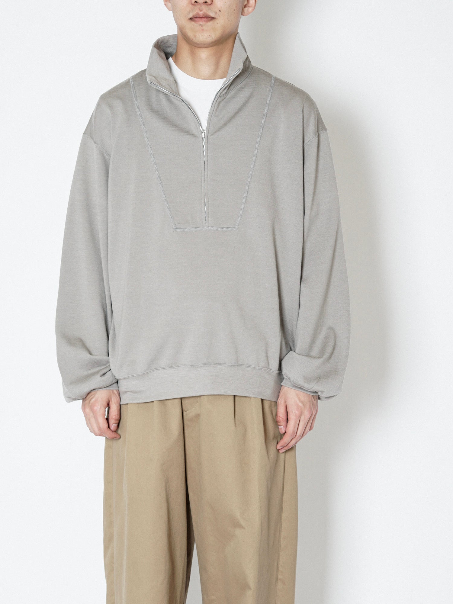 HALF ZIP WOOL SWEAT[GRAY] | 1LDK (ワンエルディーケー) 公式サイト