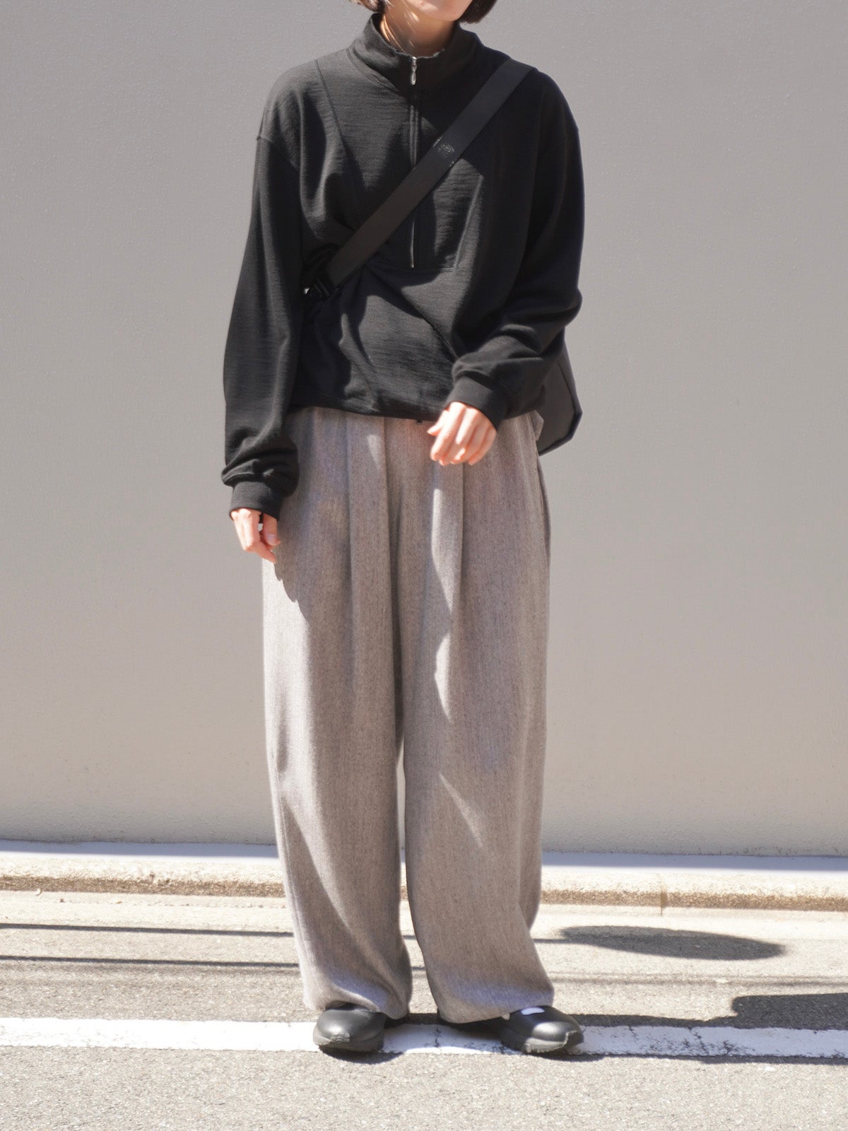 HALF ZIP WOOL SWEAT[BLACK] | 1LDK (ワンエルディーケー) 公式サイト