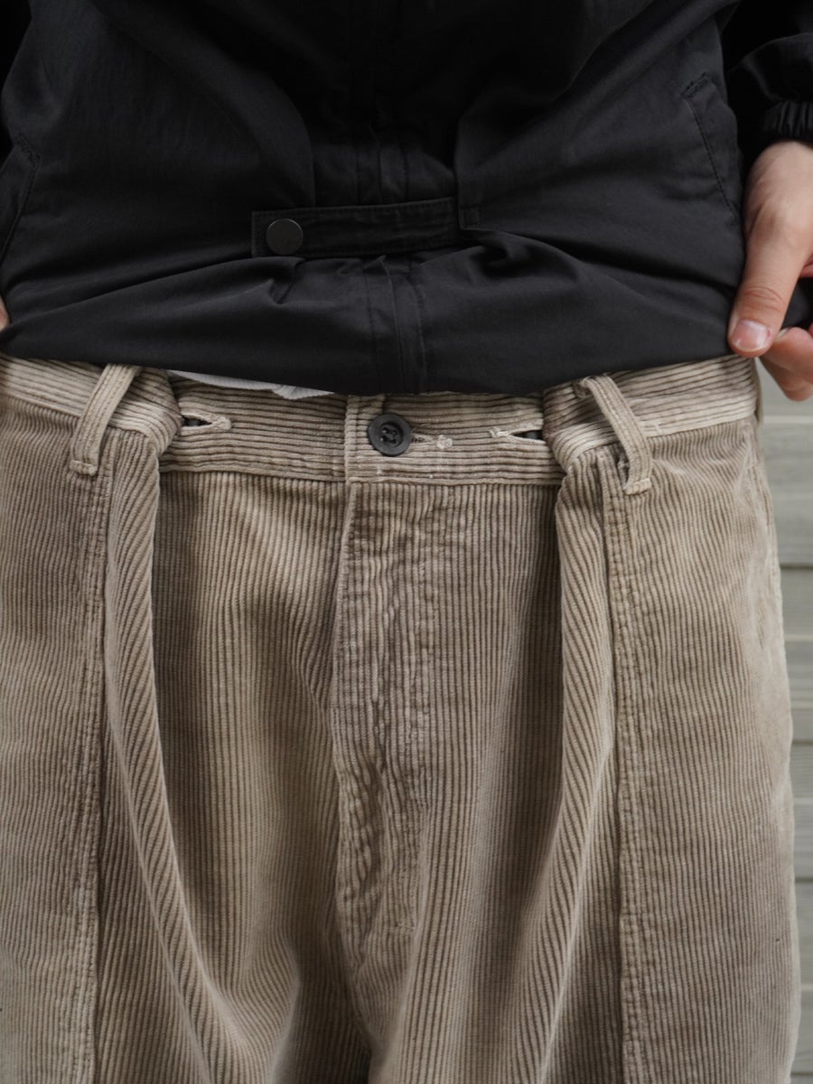 AGING CORDUROY BAKER PANTS[GRAY] | 1LDK (ワンエルディーケー) 公式