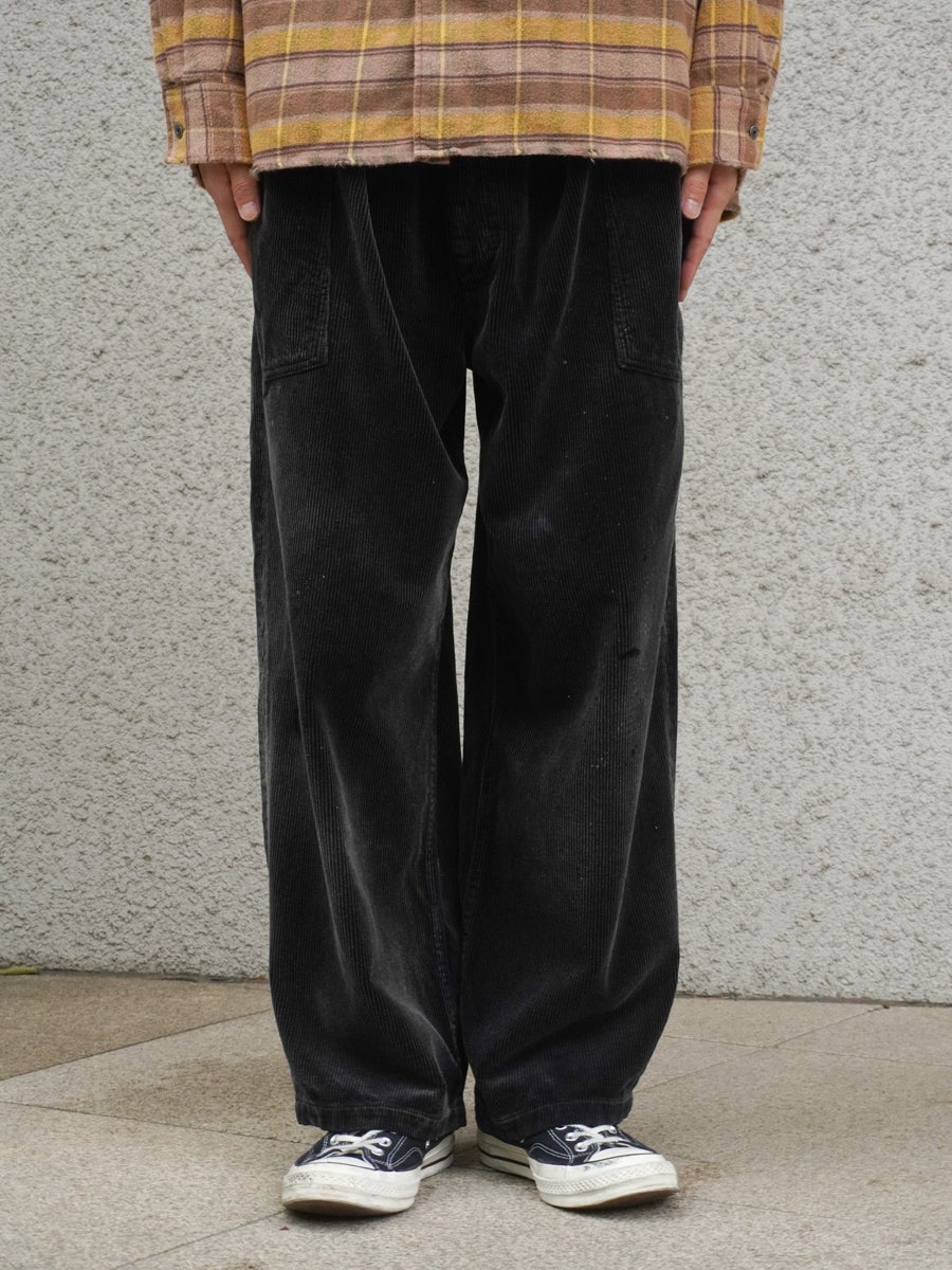 AGING CORDUROY BAKER PANTS[BLACK] | 1LDK (ワンエルディーケー) 公式