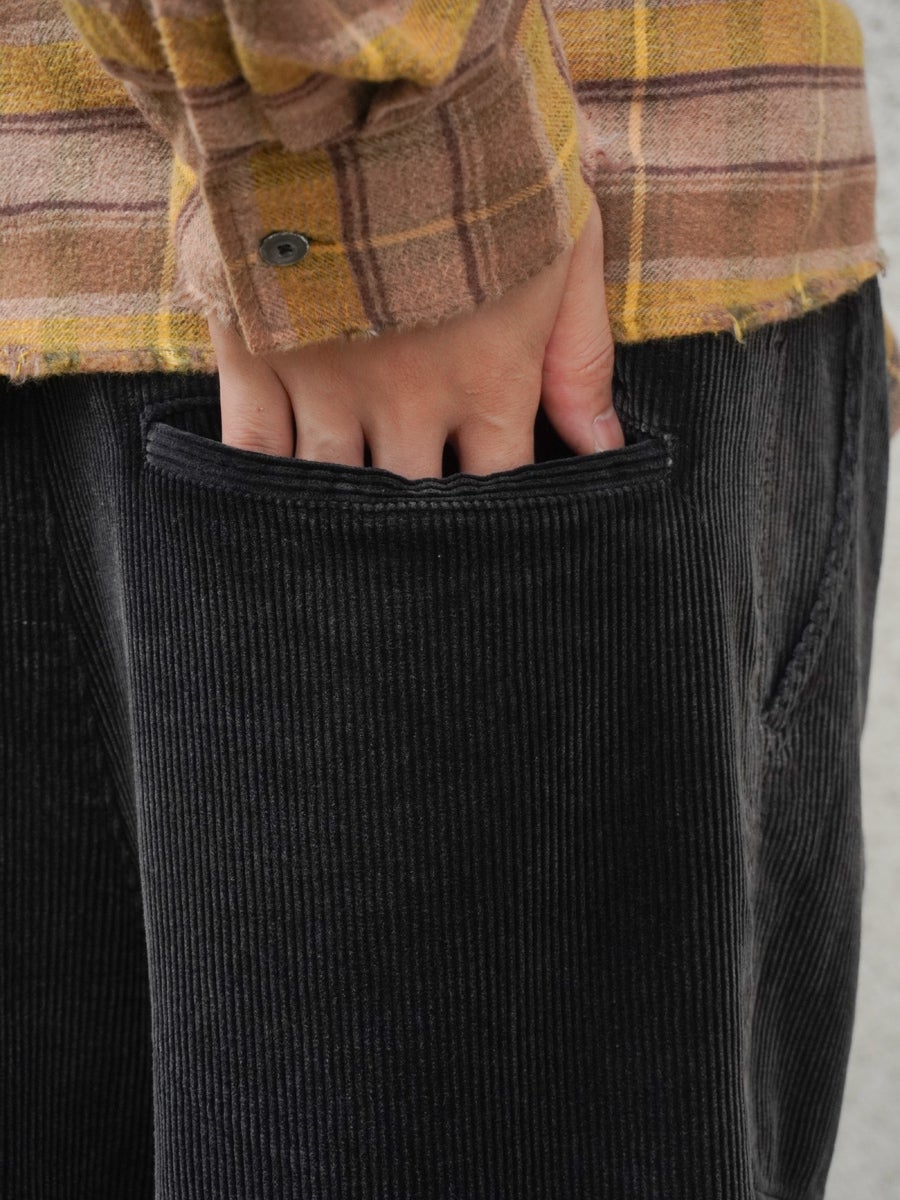 AGING CORDUROY BAKER PANTS[BLACK] | 1LDK (ワンエルディーケー) 公式