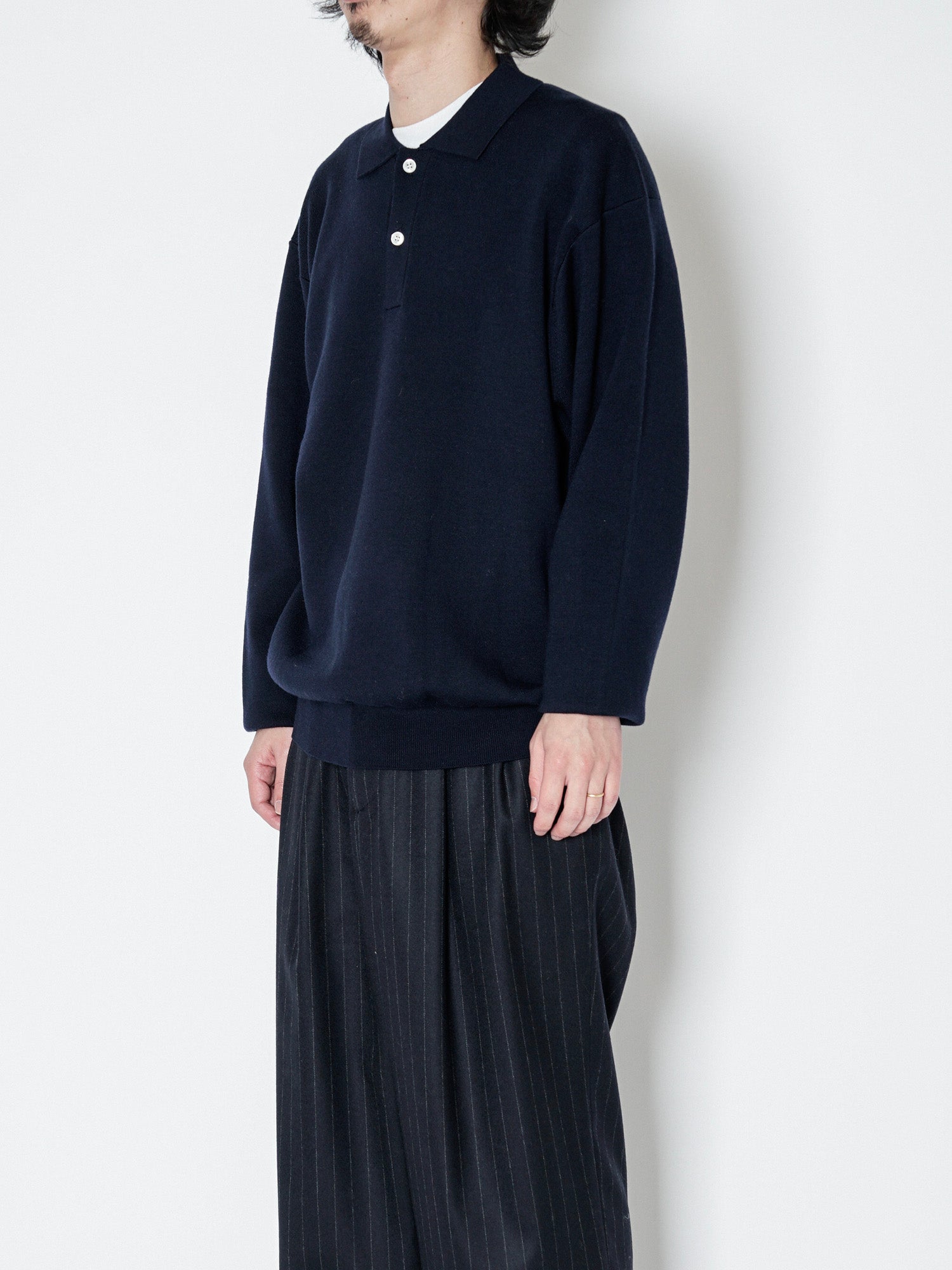 HIGH GAUGE KNIT POLO[NAVY] | 1LDK (ワンエルディーケー) 公式サイト