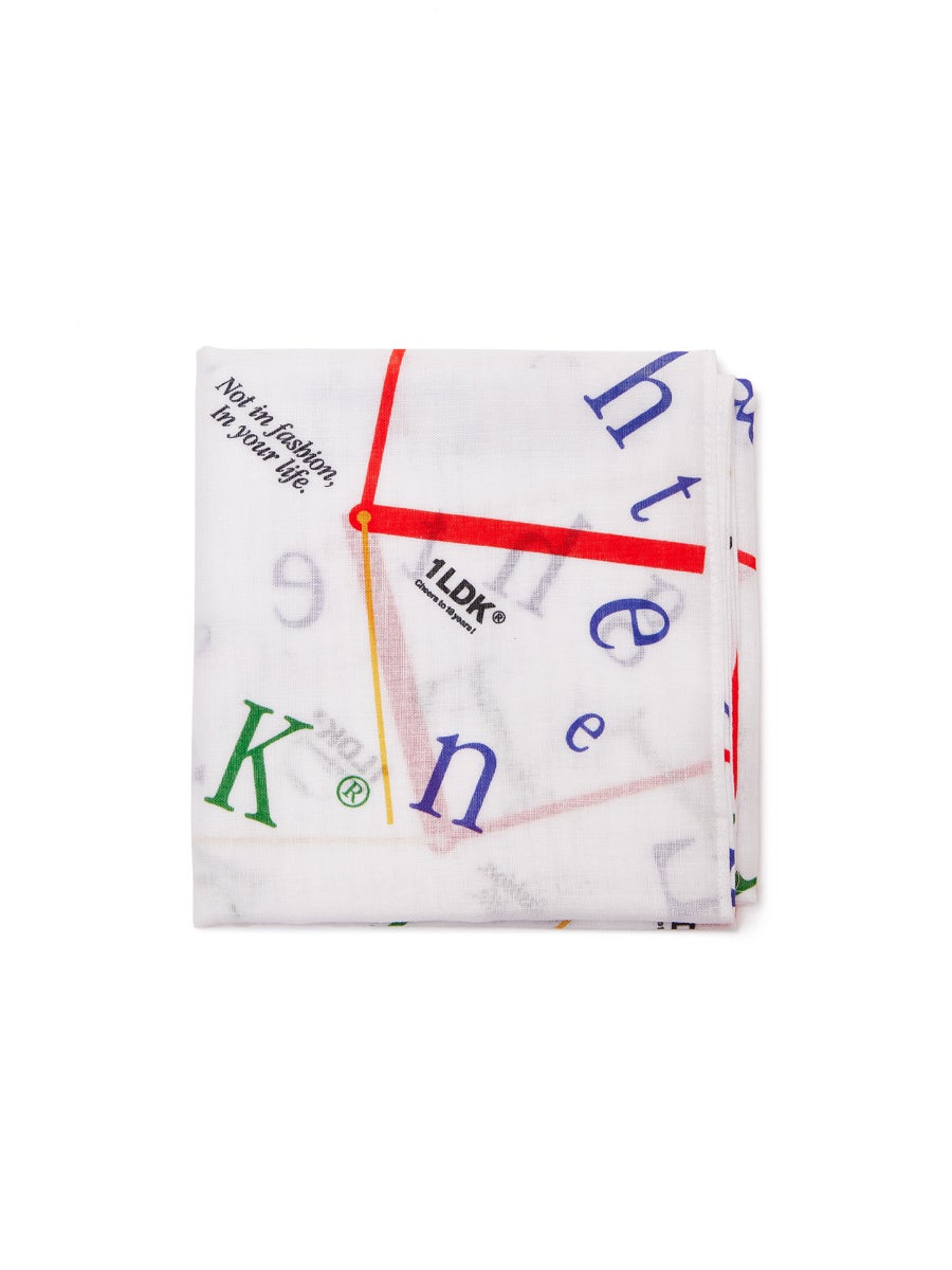 18th anniversary logo bandana[White] | 1LDK (ワンエルディーケー