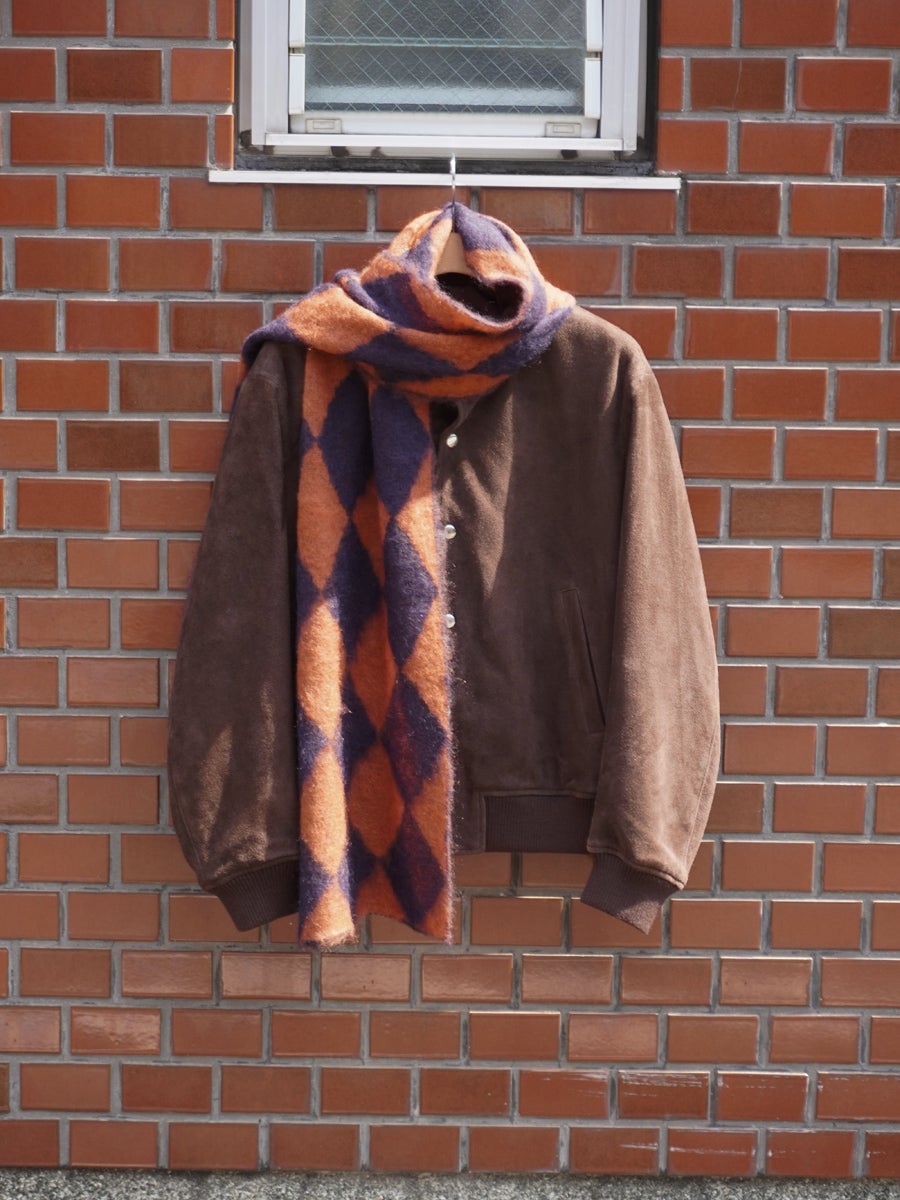 Kid Mohair Diamond Check Muffler[NV/OR] | 1LDK (ワンエルディーケー