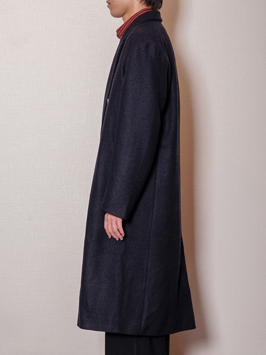 NAVY CHEQUERED WOOL COAT[NAVY] | 1LDK (ワンエルディーケー) 公式サイト